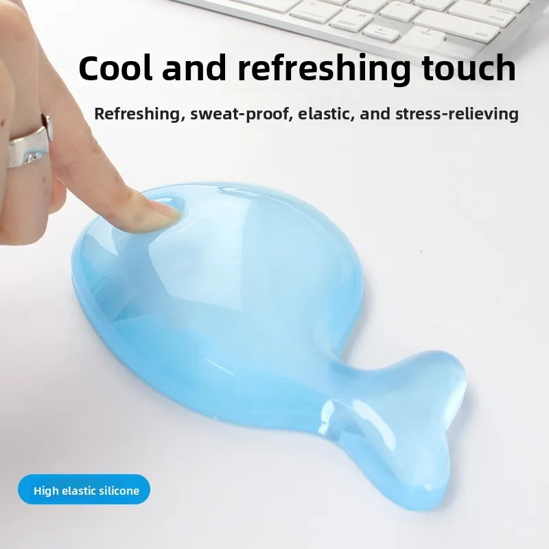 Crystal Clear Silicone Wrist Rest Mouse Pad Summer Cool Soft Ergonomic Desk Mat 4 Color 40+ Shape Options