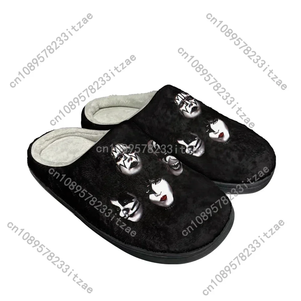 Hot Cool Kiss Band Fashion Cotton Custom Slippers Mens Womens Teenager Plush Casual Keep Warm Shoes Thermal Comfortable Slipper