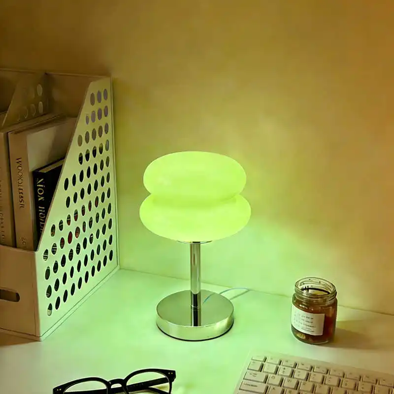 Hamburger-Tischlampe, Lampenschirm aus Glas im gleichen Stil – Ins/Creme/Französischer Stil, Ersatzteil für Umgebungsbeleuchtung, Nachttischlampe für Schlafzimmer