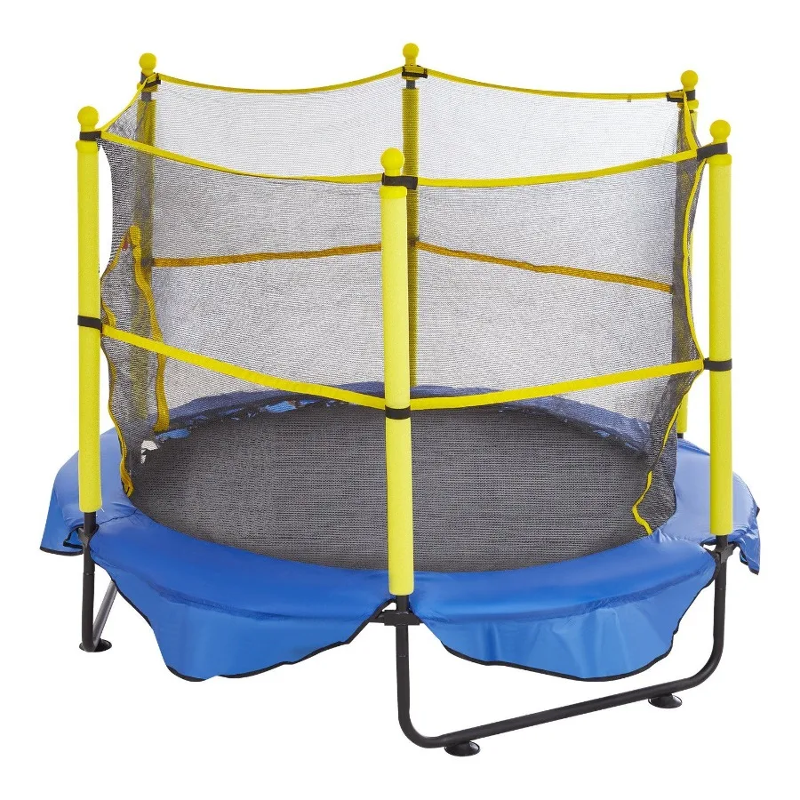 

5FT Trampoline for 60 Indoor Outdoor Trampoline with Safety Enclosure Net Basketball Hoop and Ocean Balls Mini Toddler Recreat