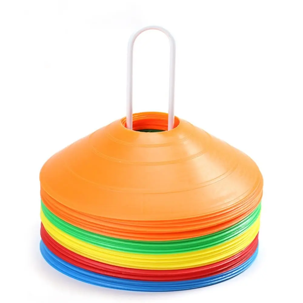 50PCS Multicolor Football Training Logo Disc Round Mouth Equipment Marker Obstacle Cone with Storage Bags