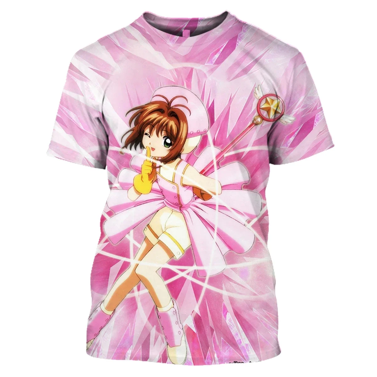 2024 Anime Sakura Card Captor 3D Print Harajuku T-shirts Unisex Casual Pullover Clothing Streetwear Hip Hop Fashion Men T Shirt