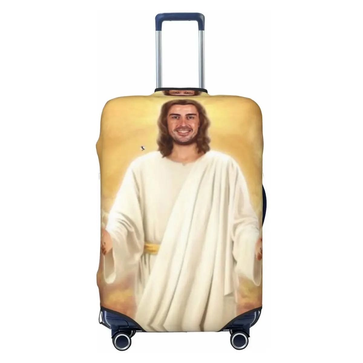 Fernandos Alonsos Saint Head Suitcase Cover Travel Protection Vacation Strectch Luggage Accesories