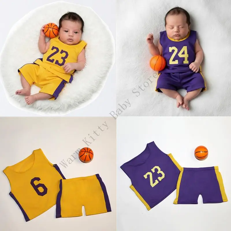 

Newborns Photography Props Basketball Outfits Basketball Vest and Shorts For 0-3 Months Baby Boys Girls Studio Photo