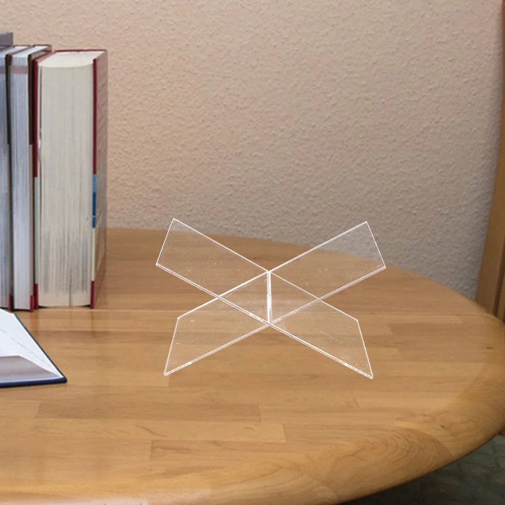 X-Shaped Acrylic Book Stand 4Mm Thick Desk Organizer For Reading Cookbook Bible Display Storage Rack Portable Document Holder