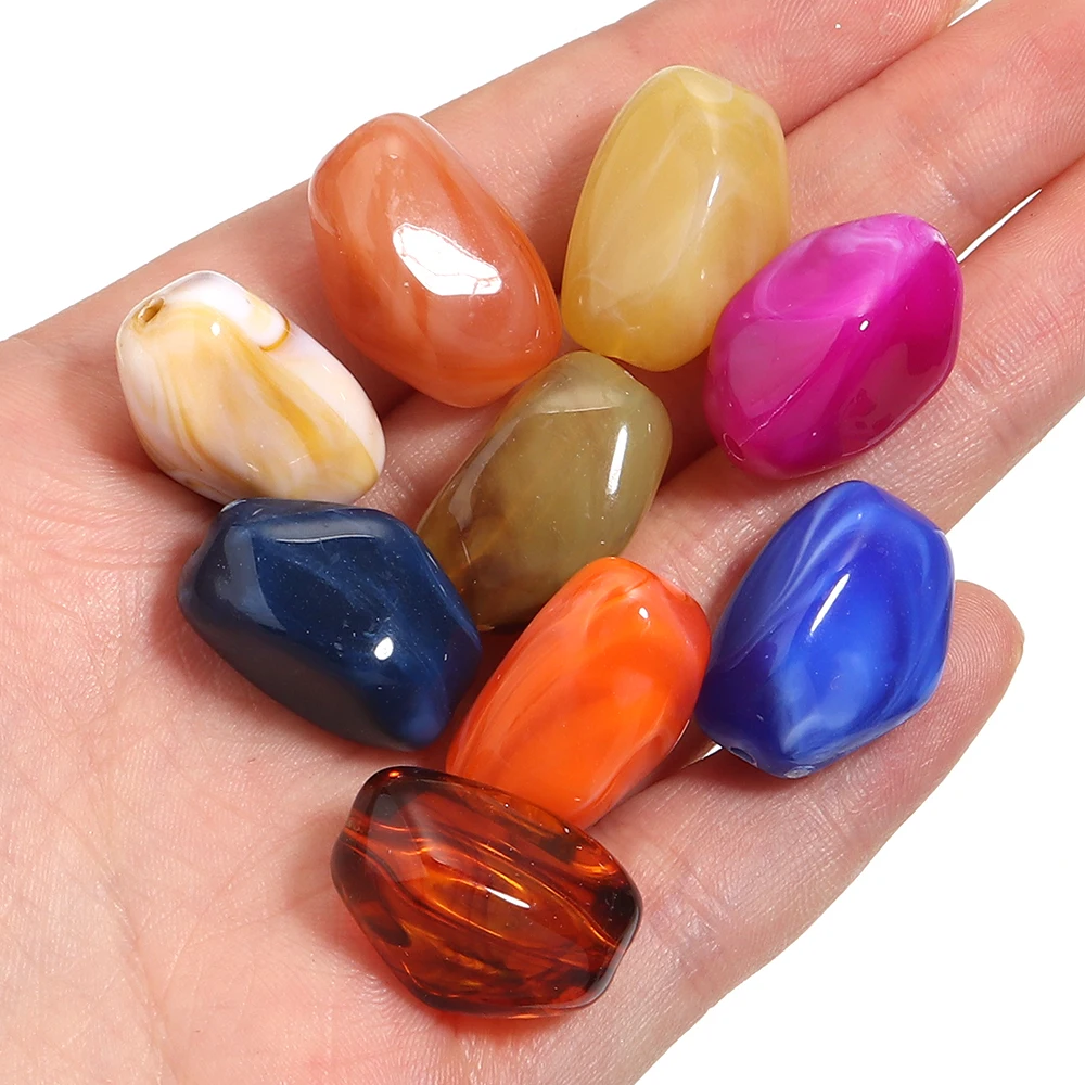 20PCS/Lot Irregular Double Colors Acrylic Beads for Jewelry Making Meteorite Shape Loose Spacer Beads DIY Bracelet Necklace