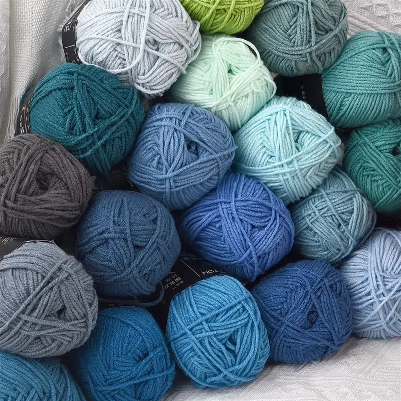 10pcs Hot Sale Multi Color Cotton Silk Knitting Yarn Soft Warm Baby Yarn for Hand Knitting thread Supplies