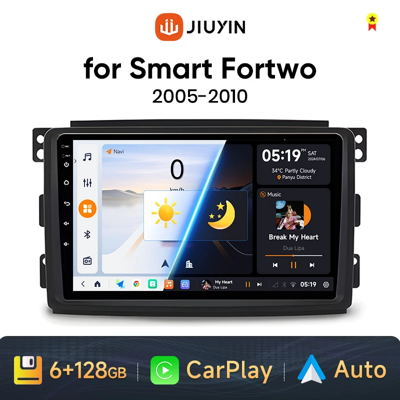 

JIUYIN TS18 Wireless CarPlay Android Auto Radio for Mercedes Benz Smart Fortwo 451 2005 - 2015 Car Player GPS 2 din autoradio