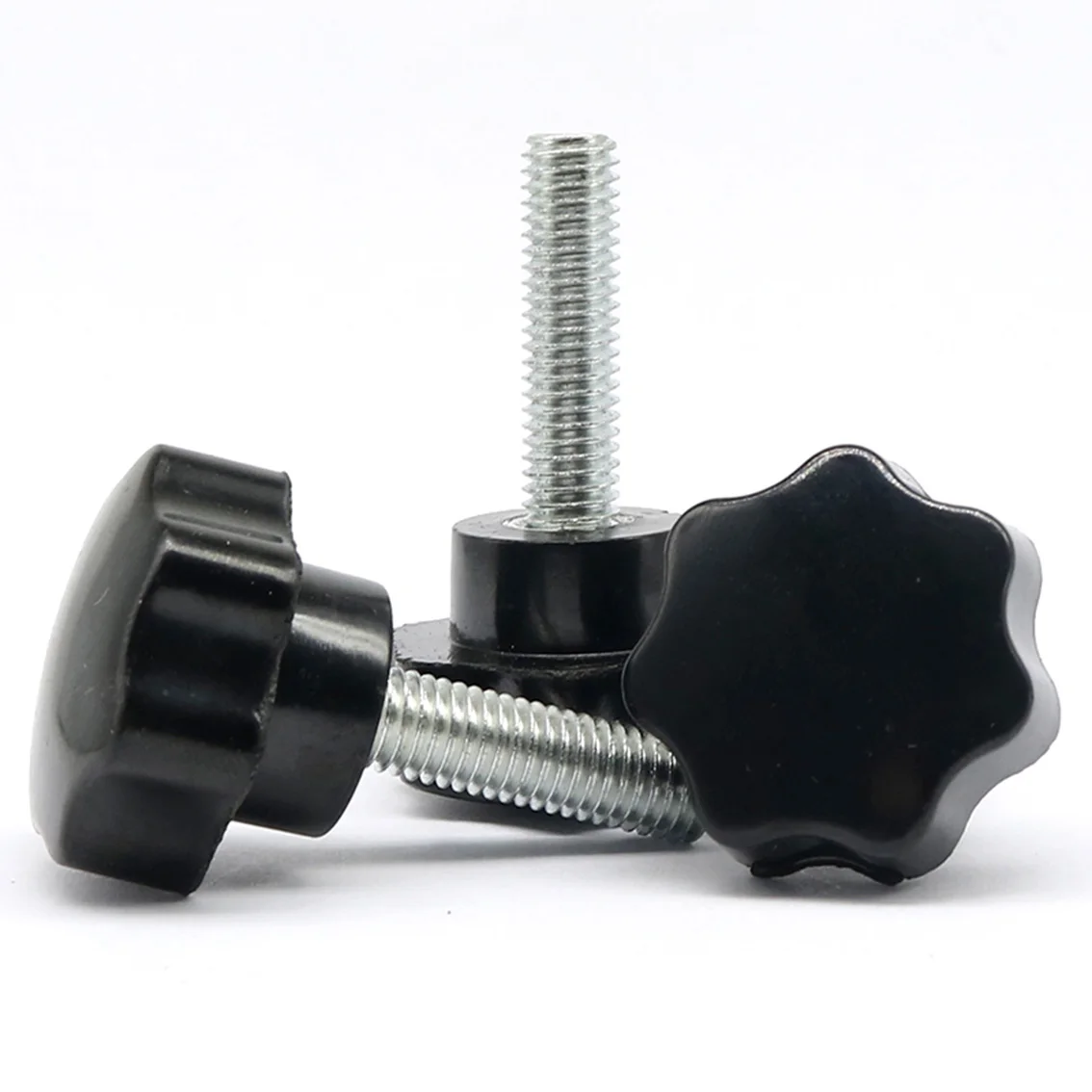 Carbon Steel Seven Stars Plum Handle Screw M4 M5 M6 M8 M10 Star Plum Bakelite Hand Tighten Thumb Bolt Adjustable Tightness Screw