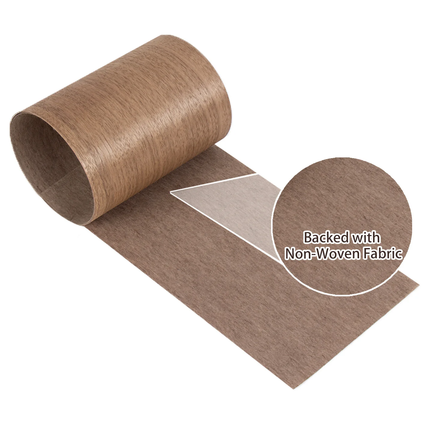 16x250cm, Natural Black Walnut Wood Veneer, Restoration of Furniture, Tabletops and Wall, Veneer Roll with Non-Woven Fabric
