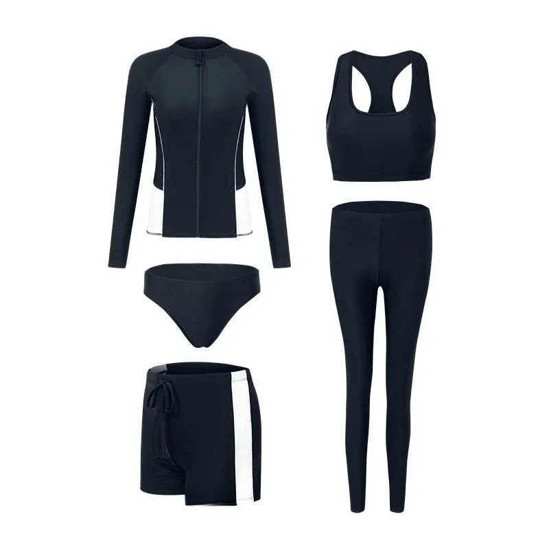 

Outdoor Couple Wetsuit Swimsuit Women's Split Large Size Long-sleeved Sunscreen Quick-drying Jellyfish Suit