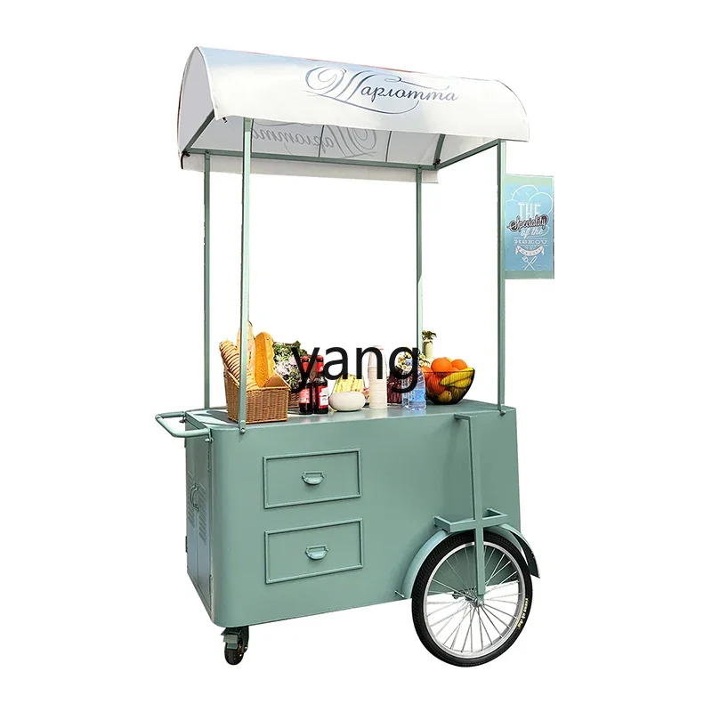 

Lmm food stall snack cart supermarket market mobile promotion display stand wrought iron float