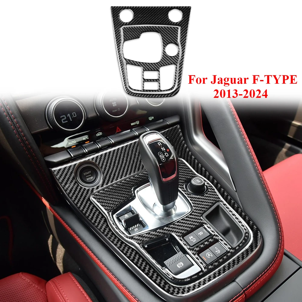 

Наклейка на центральную консоль салона автомобиля для Jaguar F-TYPE 2013-2024, крышка панели переключения передач из углеродного волокна, рамка, аксессуары