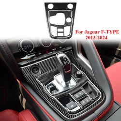 Car Interior Center Console Sticker For Jaguar F-TYPE 2013-2024 Carbon Fiber Gear Shift Panel Cover Frame Trim Accessories