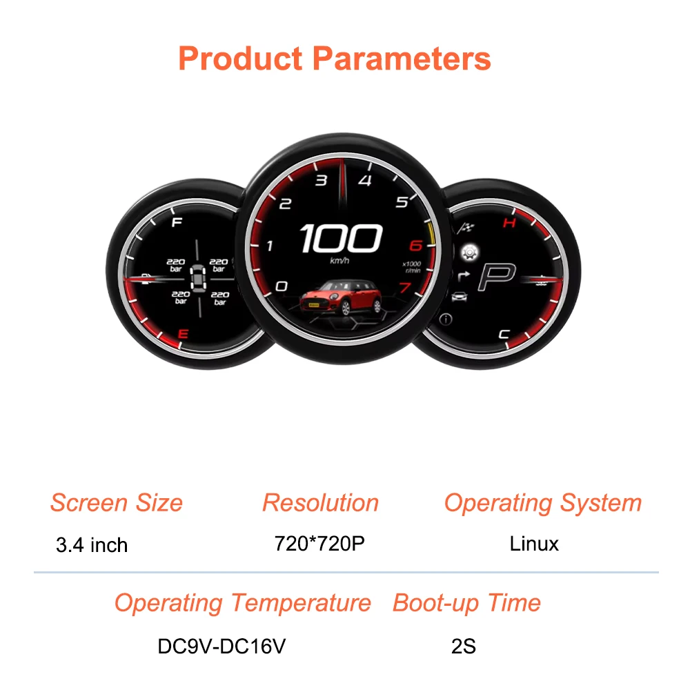 Bonroad Digitales Kombiinstrument für BMW MINI Cooper 2014-2023 R56 R55 R57 F55 F56 F57 Tachometer LCD-Armaturenbrett – Detail 7