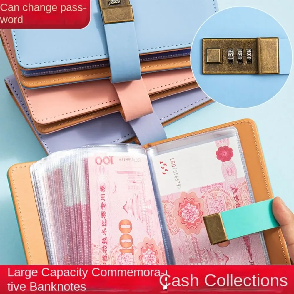 Save Money 100 Envelopes Money Saving Challeng PU Large Capacity Mini Binder Savings Challenge With Password Lock Waterproof