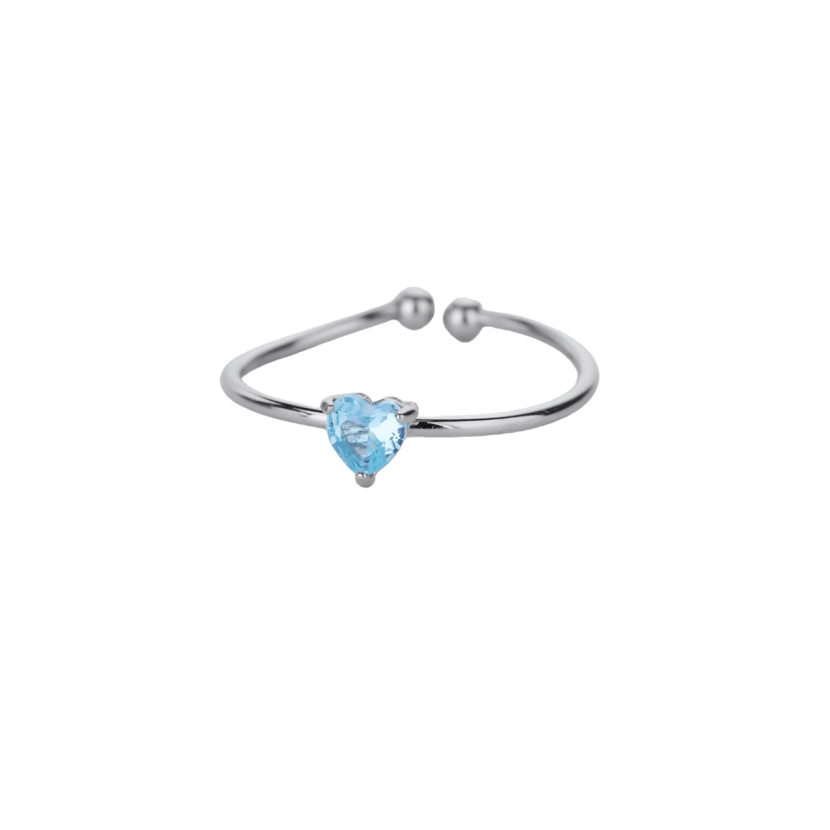 Women's Stainless Steel Heart Ring with Tiny Zircon, Gift Idea