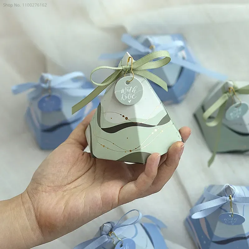 20-30-50pcs-scatole-per-bomboniere-esagonali-con-etichetta-d'amore-decorazione-di-compleanno-forniture-per-feste-scatola-regalo-verde-geometrica-in-cartone