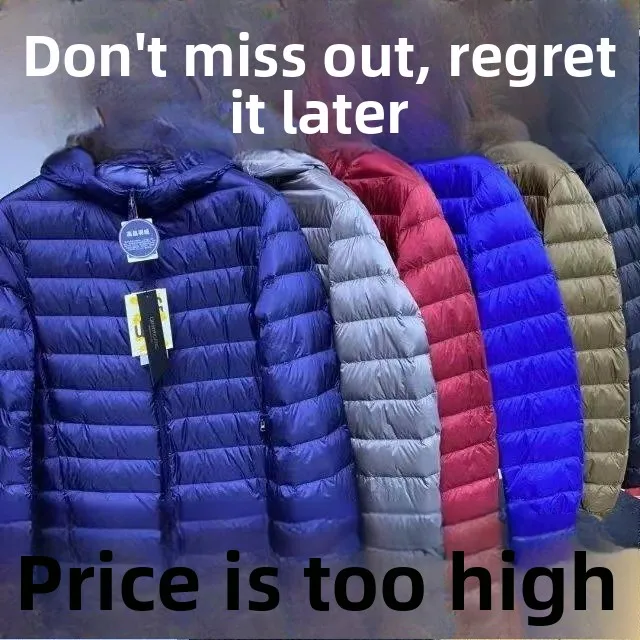 

Мужское осенне-зимнее легкое пуховое хлопковое пальто Jaet ort с капюшоном, ультратонкое пальто с воротником-стойкой, теплый тонкий материал