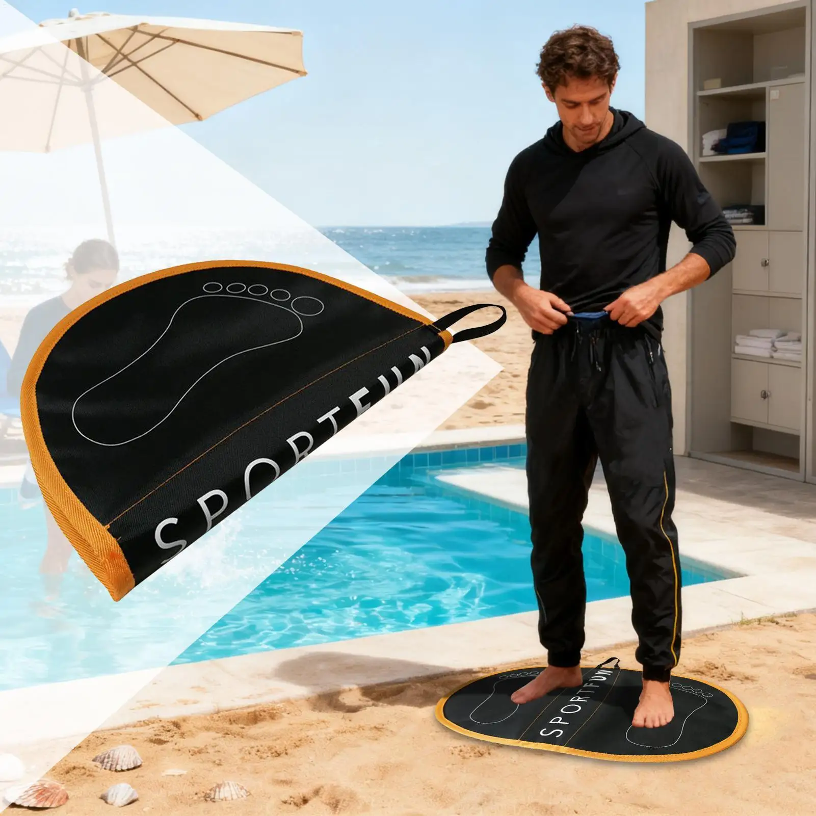 حقيبة سجادة لتغيير بذلة، ملحقات غوص مقاومة للماء، حقيبة بذلة مقاومة للماء وحصيرة لحمام السباحة الاحترافي والشاطئ