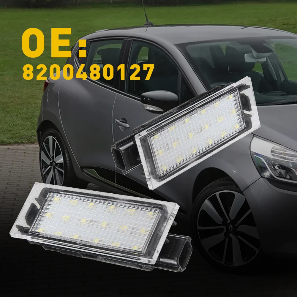 2Pcs CANBUS No Error LED License Plate Light Number Lamp For Renault Clio MK Espace Laguna III IV 2020 2019 2018 2017 2016 2015