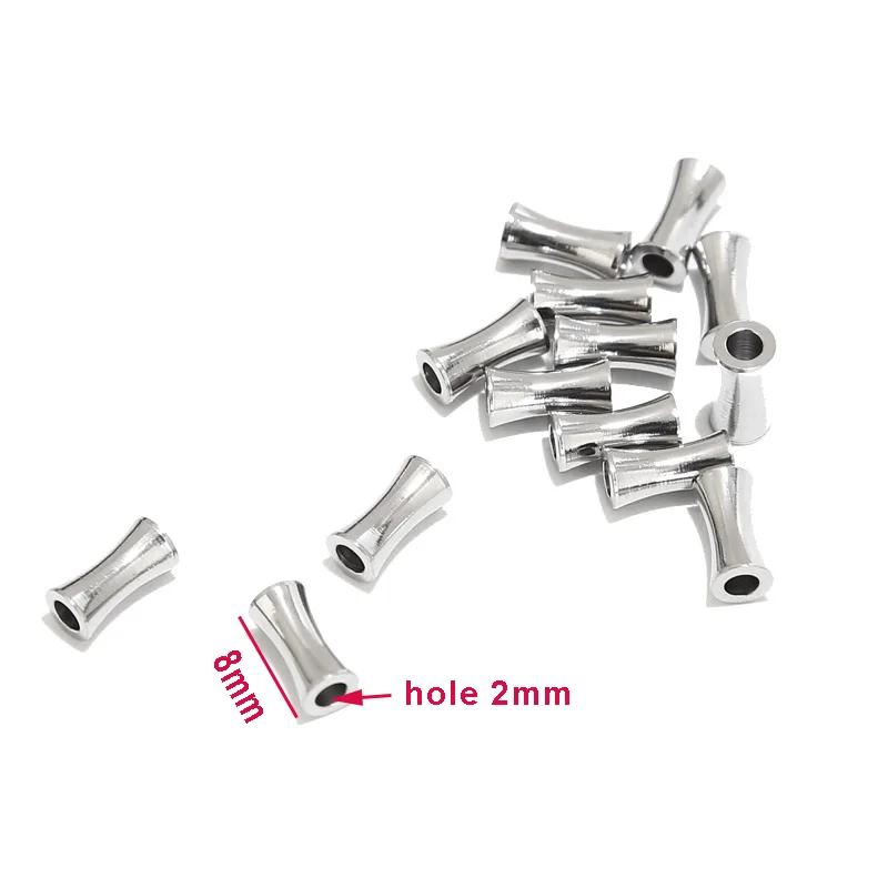 30pcs placcato in oro in acciaio inossidabile 2mm perline tubo perline colonna distanziatore perline connettori accessori per gioielli fai da te risultati