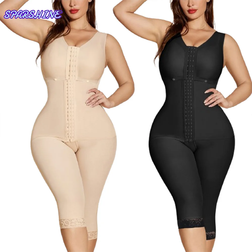 

Chest wrap sleeveless jumpsuit High Compression Shapewear Girdle With Brooches Bust For Postpartum Slimming Fajas Colombianas