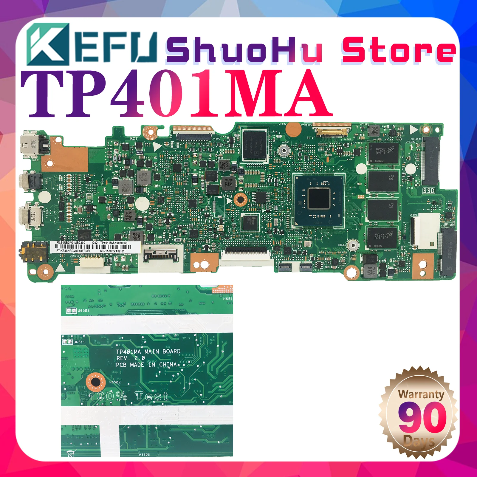 

KEFU TP401MA Laptop Motherboard For ASUS TP401MAS TP401MARB TP401MAR R406MA J401MA Mainboard 4GB/8GB N4000/N5000 32G/64G/128G