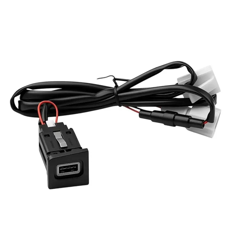 Car USB Fast Charging Port QC3.0 Adapter Cable 80Cm For VW CC 2011-2012 Passat B6 Phone Outlet Power Socket