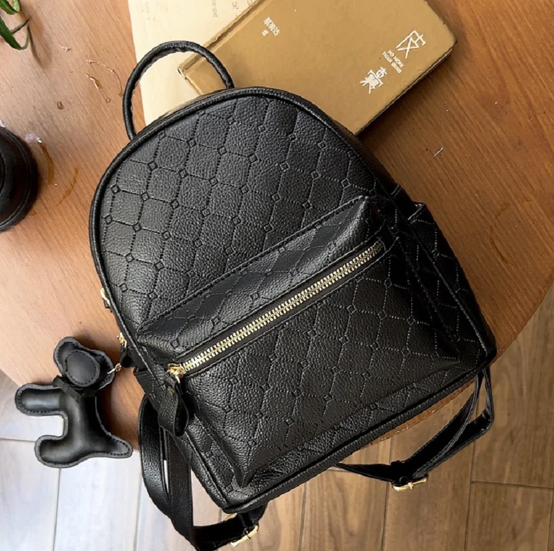 Korean New Fashion High Quality Leather Travel Backpacks Women's Casual Large Capacity Shoulder Bags Crossbody Bag School Bag