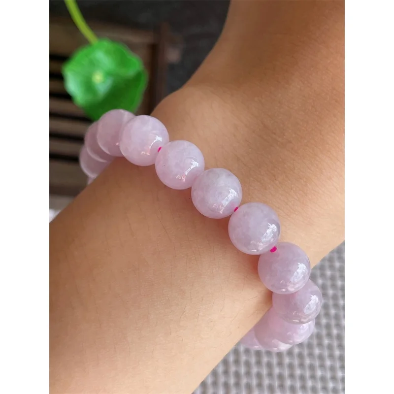 Myanmar Natural a Jade Bracelet Bead Ice-like Violet round Beads 19 Pieces 30.57G