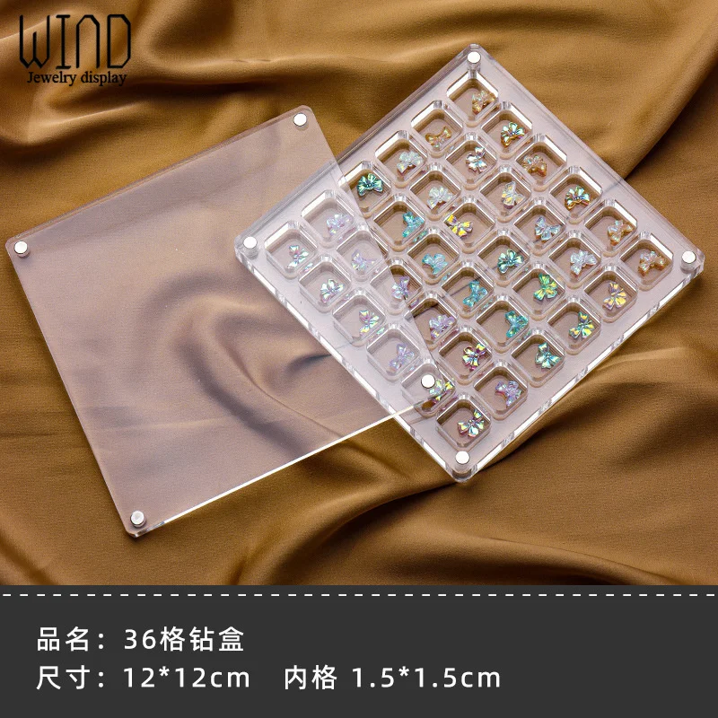 Acrylic Nail Art Crystal Diamond Stone Storage Box