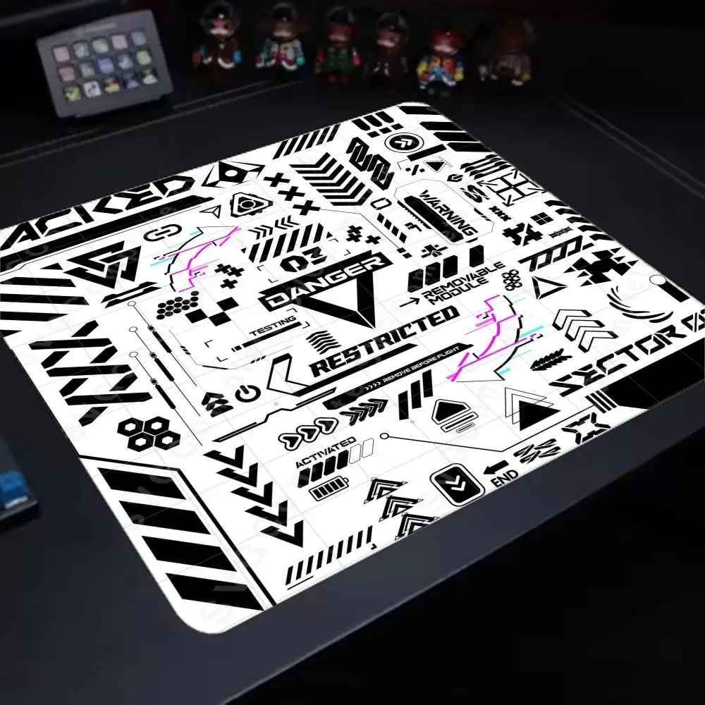 Gaming Mice Mat Cyber Danger Warning Decal Art Mousepad Anti‑slip Small Deskmat Gamer Accessoires Lock Edge Laptop Desktop