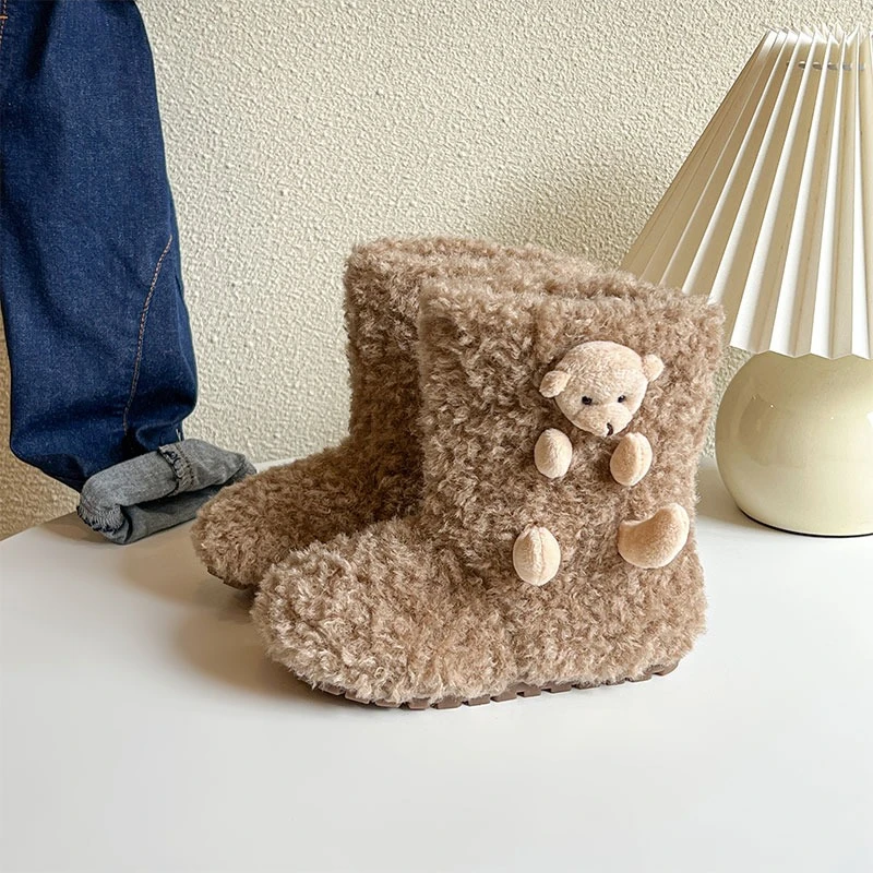 여아용 면 부츠 2025 겨울 신상 한국 스타일 부드러운 밑창 미끄럼 방지 다용도 보온 아기 부츠