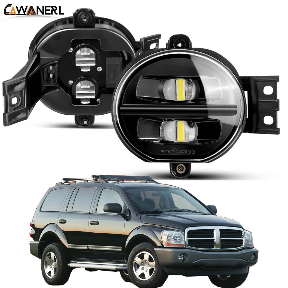 

2 X Upgrade Fog Light Assembly 60W 12000LM High Bright Car Front Bumper LED Fog Driving Lamp For Dodge Durango 2004 2005 2006