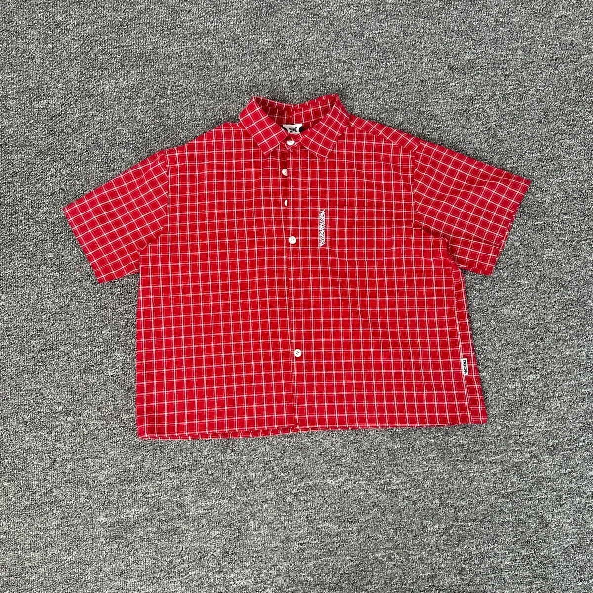 Fashionable Plaid Print Short Sleeve Casual Shirt Unisex Summer Versatile Loose Fit Shirt Trendy Youth Polyester Spring Autumn