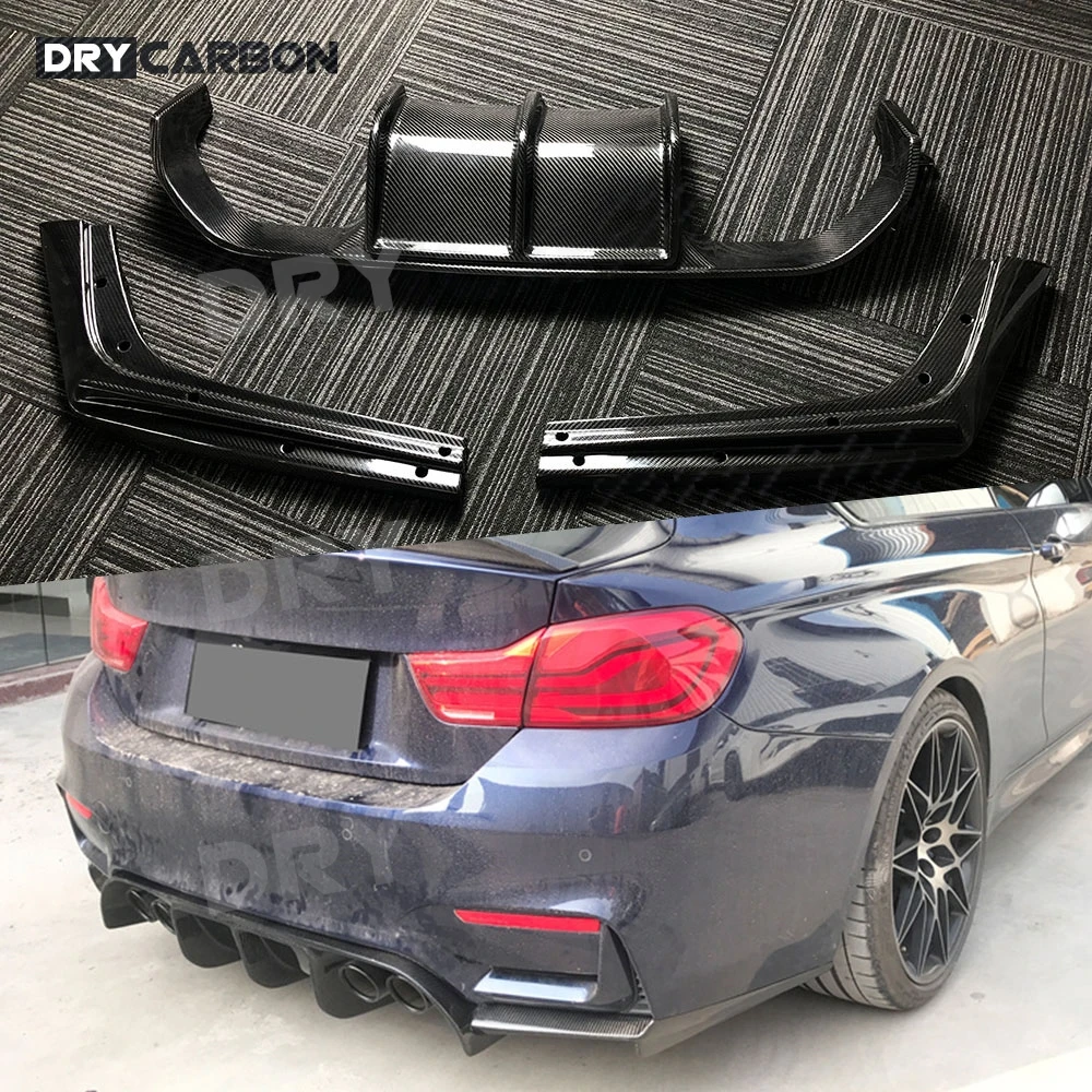 

DRY CARBON диффузор заднего бампера, разветвители для BMW F80 M3 F82 F83 M4 2014-2017, Стайлинг автомобиля, разветвители для бампера и губ