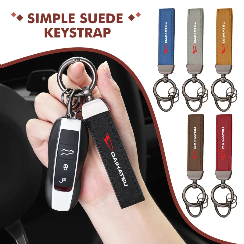 1 unidade Chaveiro de Couro com Anéis e Fivela, Acessório para Carro e Bolsa, para Daihatsu Feroza Cuore Storia Rocky Harga Ayla Sigra Hijet