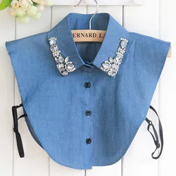 Linbaiway Women Shirt Fake Collar Female Detachable Collar False Collar Lapel Blouse Top Sweater Neckwear Clothes Accessories