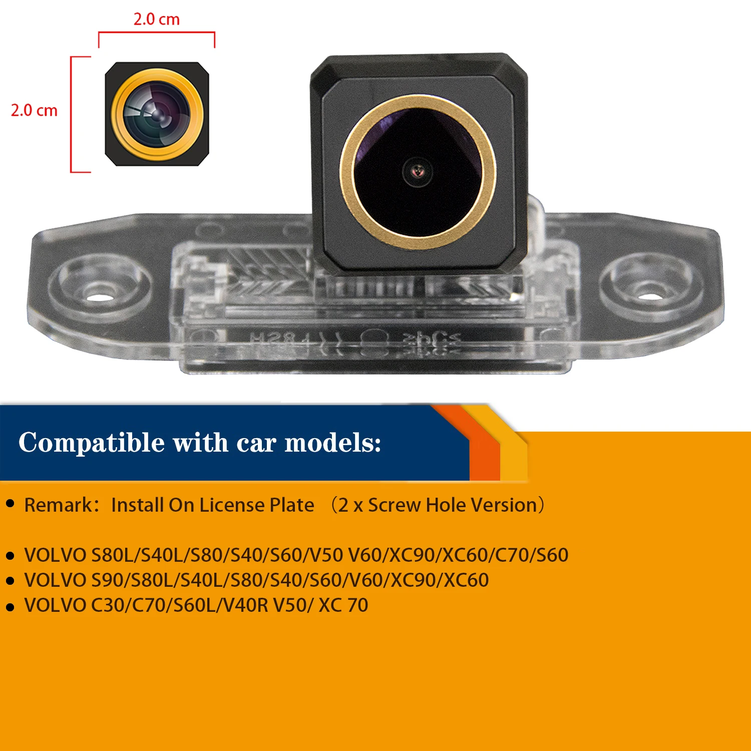 HD 1280*720P Reversing Backup Parking Camera for Volvo S80 XC90 S40 V60 XC60 S60 C70 V50 XC70 V70,Night Vision Waterproof Camera