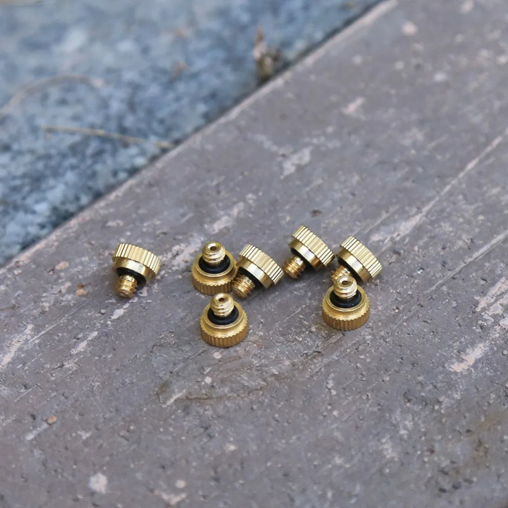 20 Pack 0.4mm Orifice Misting Nozzles 10/24 UNC Thread Brass Material Fine Atomization Nozzle Adjustable Low Pressure