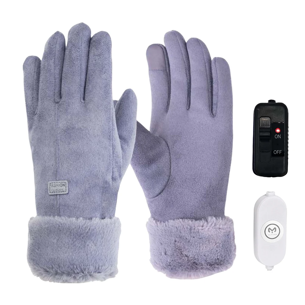 USB Heated Gloves 3 Gear Adjustment Winter Thermal Cycling Gloves 10000mAh Heating Thermal Gloves Windproof Touch Screen