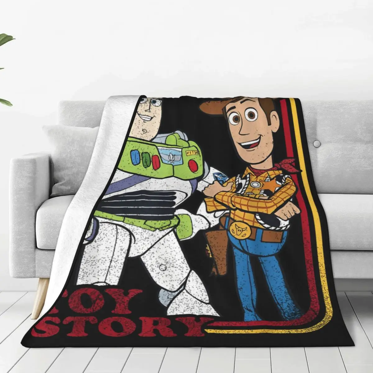 Pixar Toy Story Buzz Lightyear Woody Buds Flannel Blankets Warm Throw Blanket for Home Decor Decorative Bedspread Sofa Bed Cover