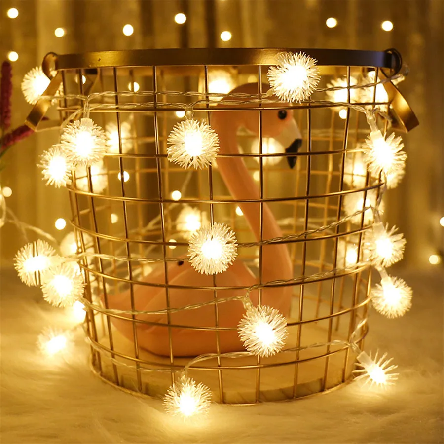 

Christmas Snow Balls Fairy Lights Snowflake LED String Lights For Bedrooms Christmas Wedding Party Garden Decor Fairy Lights