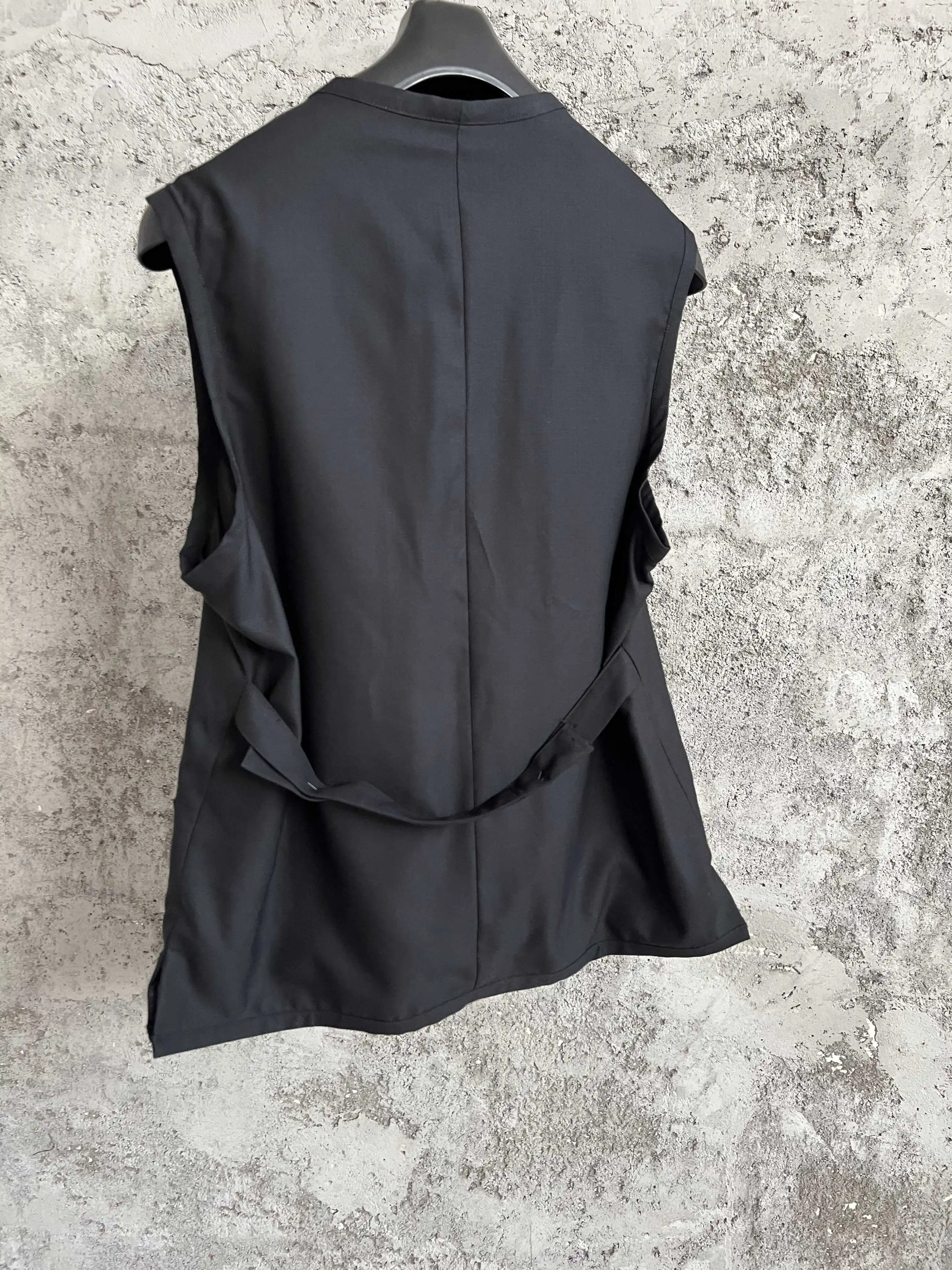 TOP-YAMAMOTO giacca in lana con clip corta stampata in lino