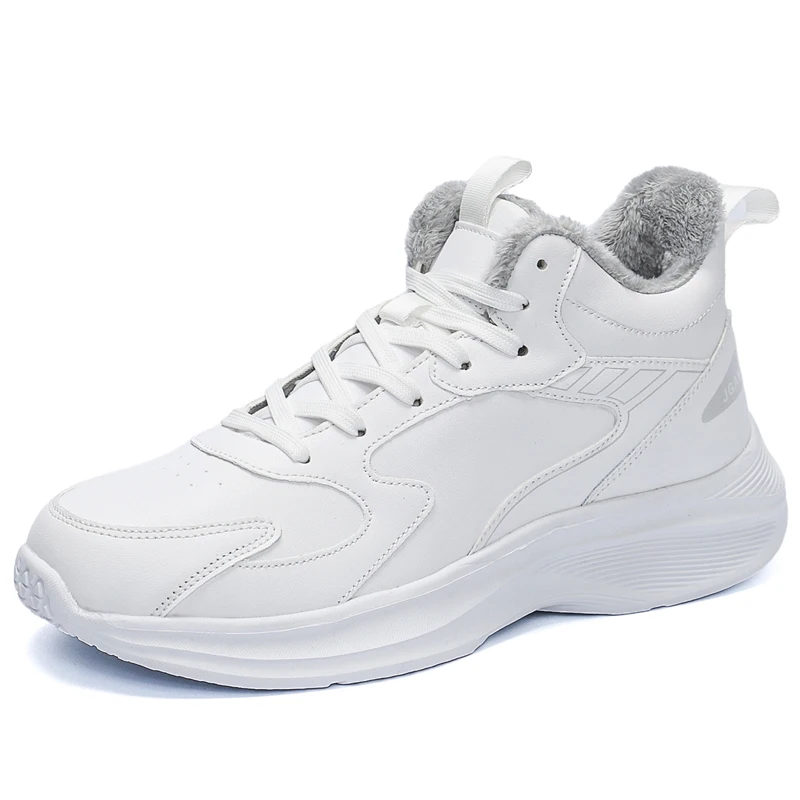 Plus talla grande 49 50 51 zapatillas de deporte de cuero de invierno zapatos deportivos casuales felpa interior súper cálida resistente al heladas