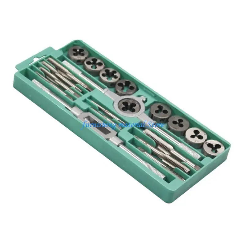 

Y5GD 12/20Pieces Hand Tools Wrench Screw Tap and Die Set Screw Thread Metric Tap Wrench Dies Tapping Tools