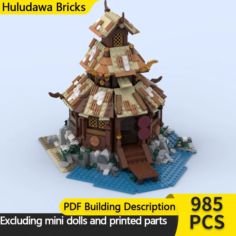 

Medieval Castle Model MOC Building Bricks Viking Ancient Temple Modular Technology Children Holiday Gifts Assemble Toys Suit