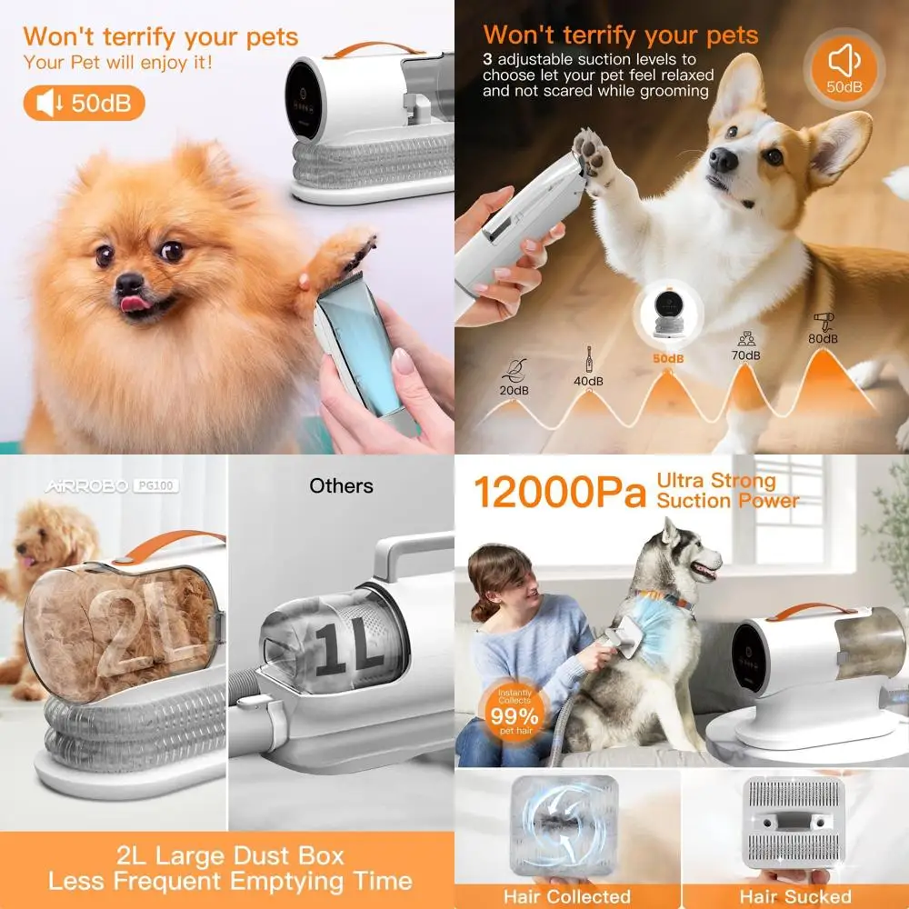 

Мощный пылесос для ухода за животными, 12000 Па, объем 2 л, бесшумная работа