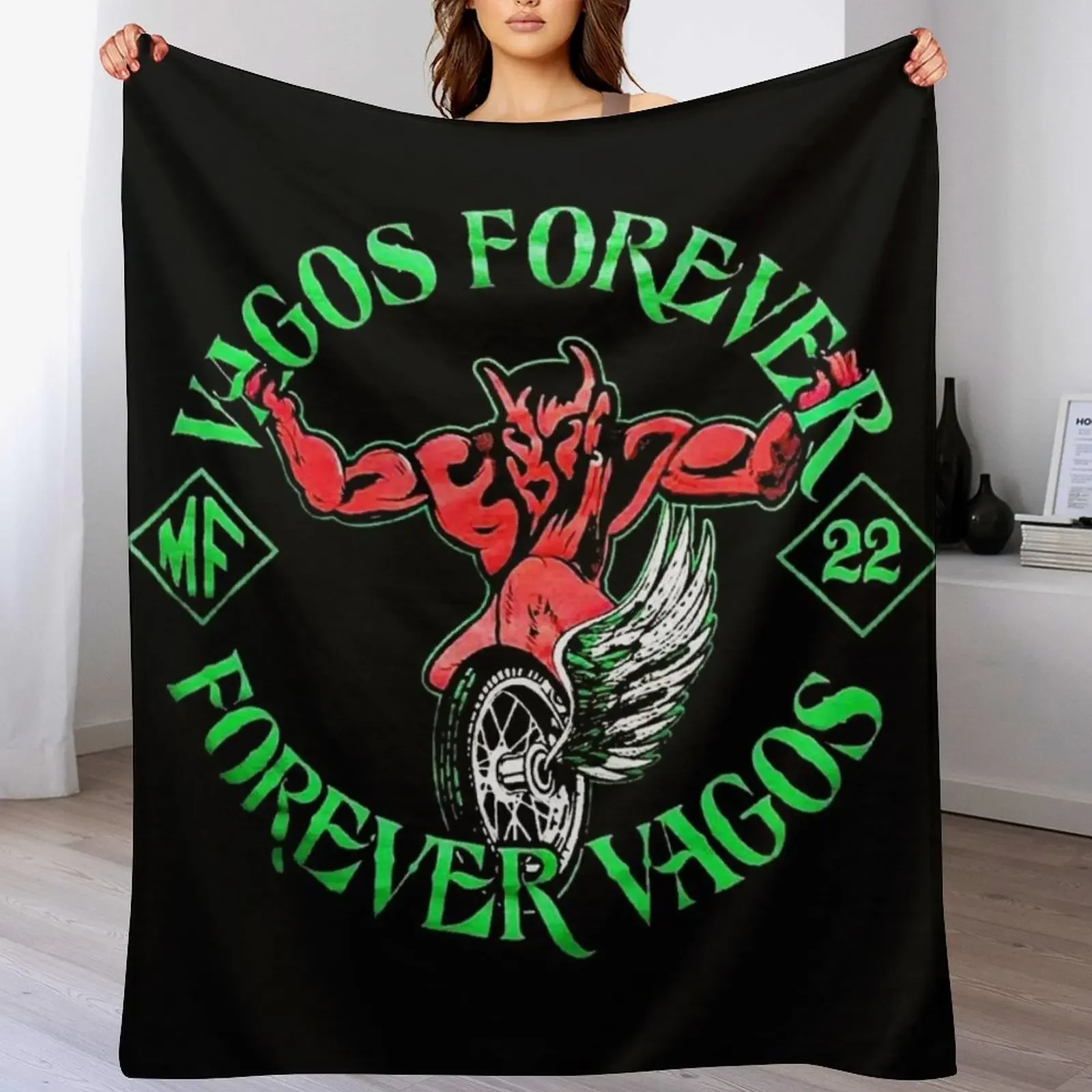 

Vagos MC Throw Blanket Cute Plaid Bed halloween manga Blankets